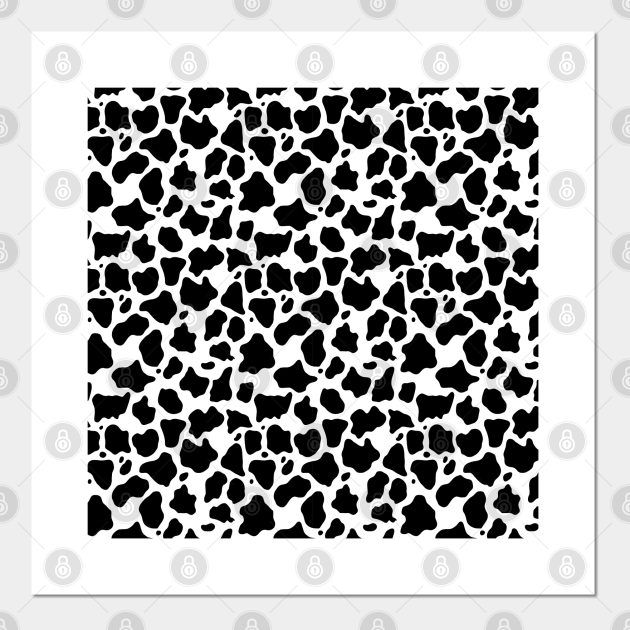 Black and White Cow Print Pattern Cow Print Posters and Art Prints